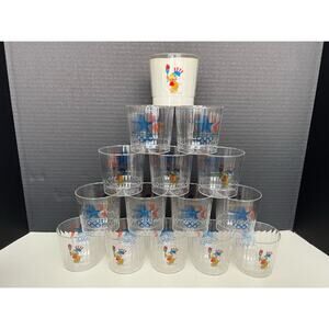 1984 OLYMPIC XXXIII PLASTIC Tumblers CUPS LOS ANGELES LA TWO BOXES, 15 CUPS, 9oz